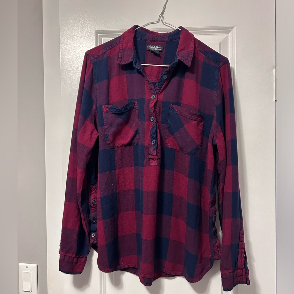 LUCKY BRAND women’s long sleeve plaid tunic L